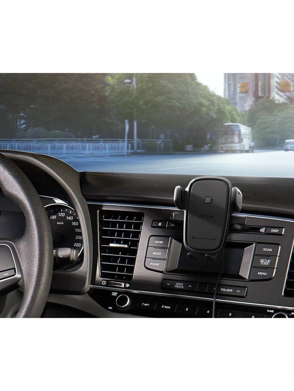 Universal Wireless Qi Car Charger Mount - Black